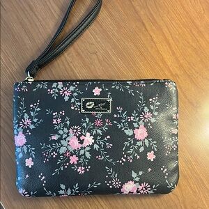 Luv Betsey by Betsey Johnson Floral Black Wristlet Clutch